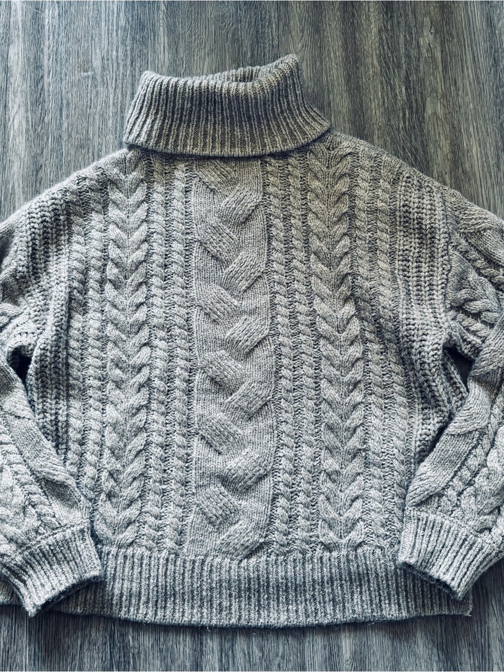Gentle Fawn Gray Cable Knit Turtleneck Sweater